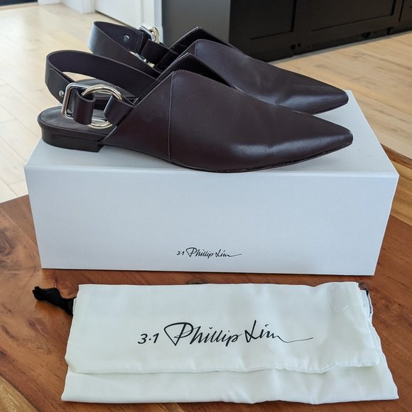 3.1 Phillip Lim Shoes - 3.1 Phillip Lim Burgundy Deanna Slingback Flats